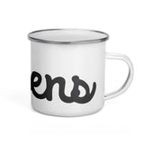 Queens Vintage Script Enamel Mug
