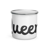 Queens Vintage Script Enamel Mug