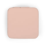 Unisphere Compact Travel Jewelry Case — Small Pink Organizer with Earring Slots & Ring Compartments
