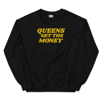Embroidered Queens Get the Money Crewneck Sweatshirt